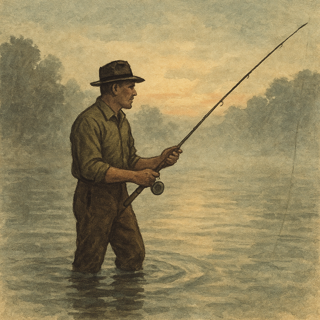 Bay Run: Striped Bass and Bluefish in Narragansett’s Salt — vintage illustration inspired by Narragansett Bay in Rhode Island fishing for striped bass, bluefish